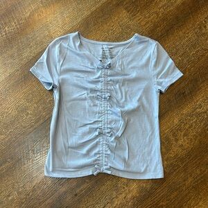Epic Threads Light Blue Short Sleeve Bow-Front Tee